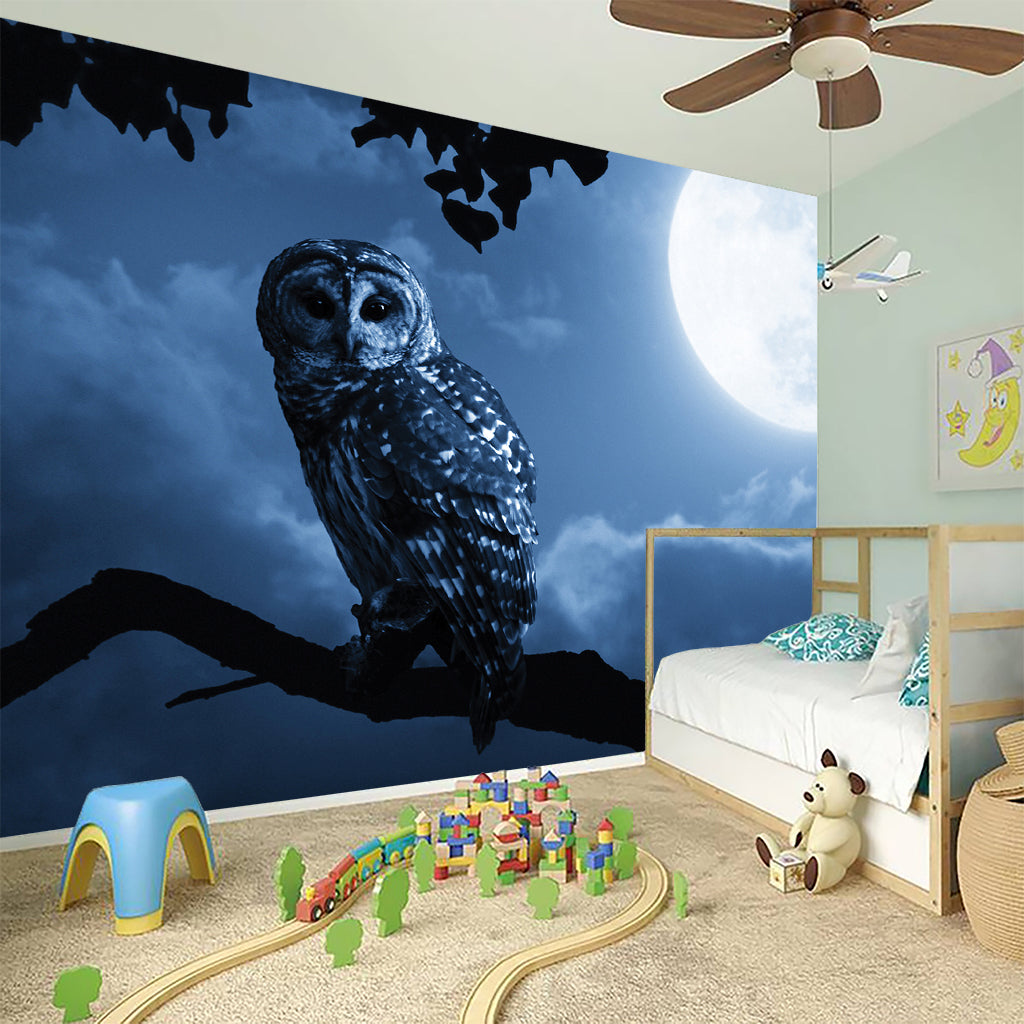 Full Moon Night Owl Print Wall Sticker