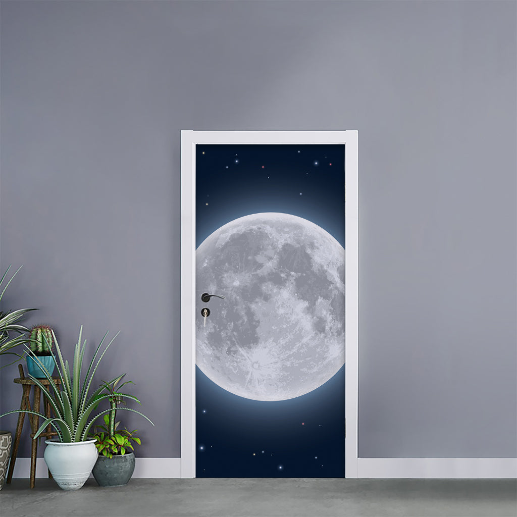 Full Moon Print Door Sticker