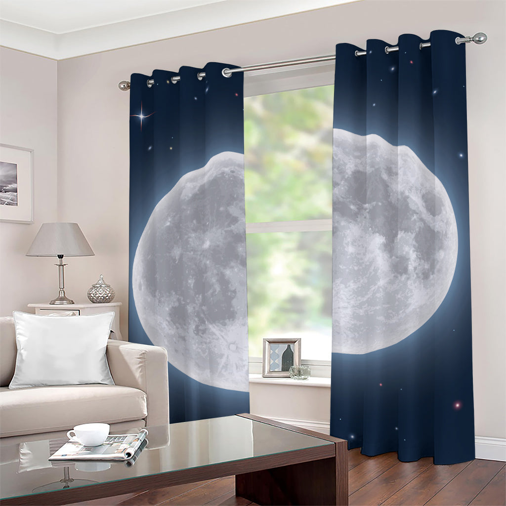 Full Moon Print Grommet Curtains