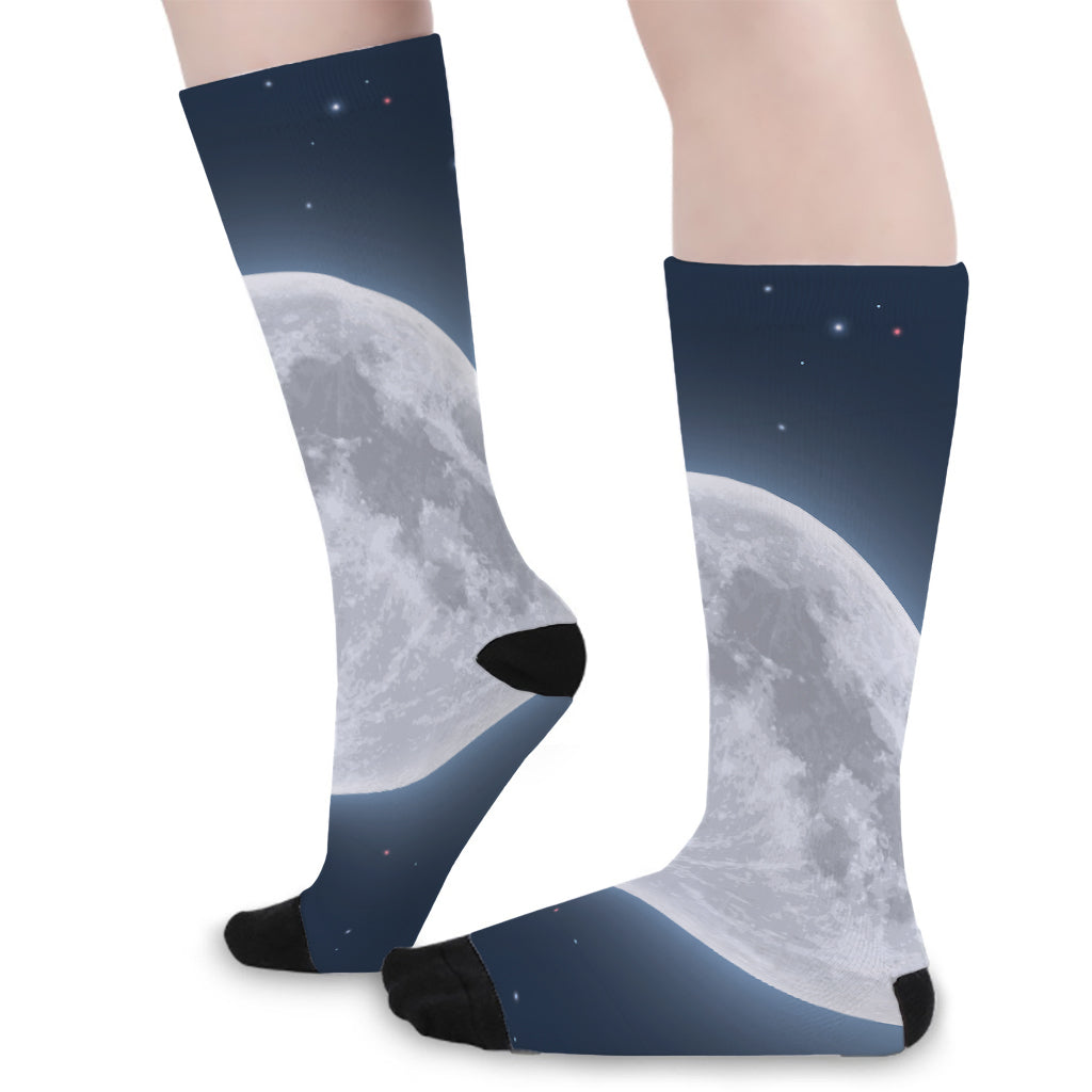 Full Moon Print Long Socks