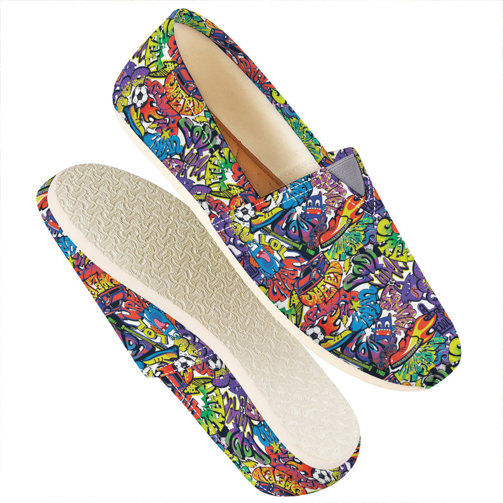 Funky Graffiti Pattern Print Casual Shoes