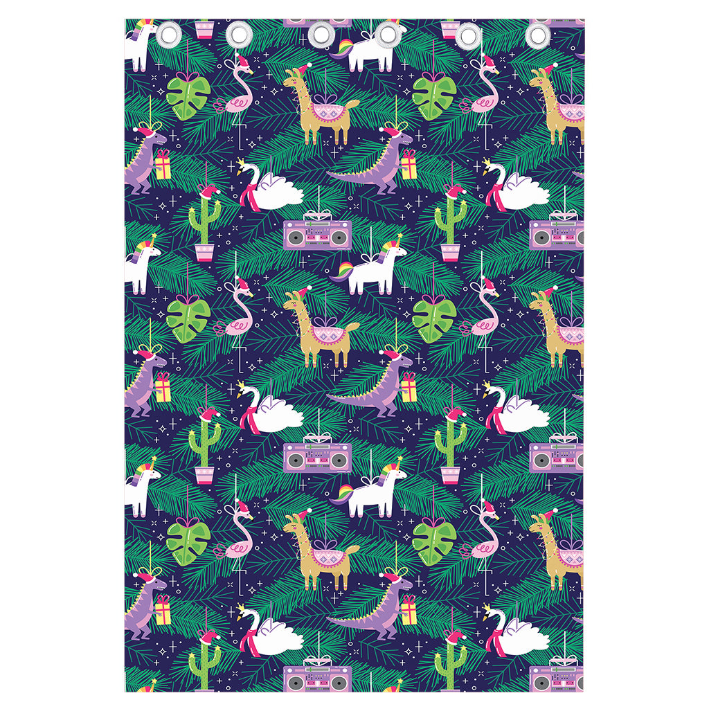 Funny Christmas Decoration Pattern Print Curtain