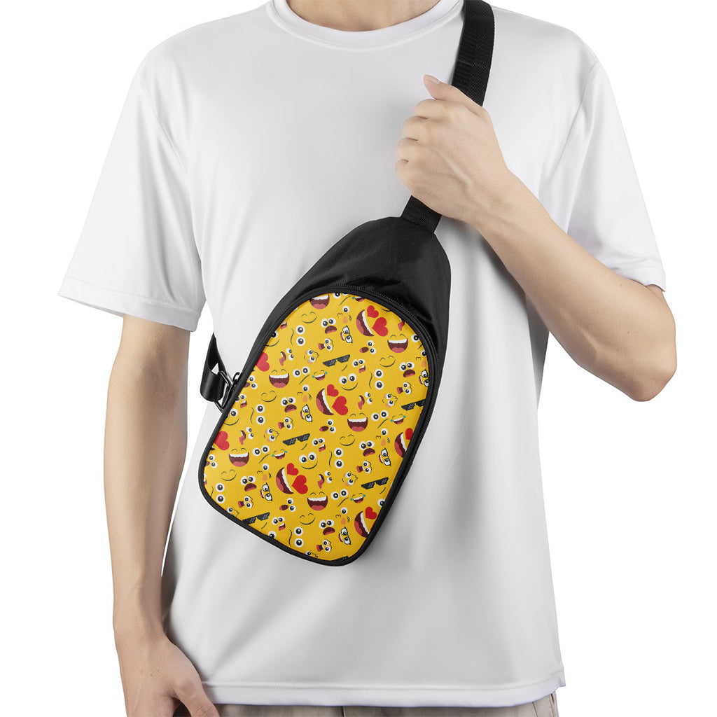 Funny Emoji Pattern Print Chest Bag
