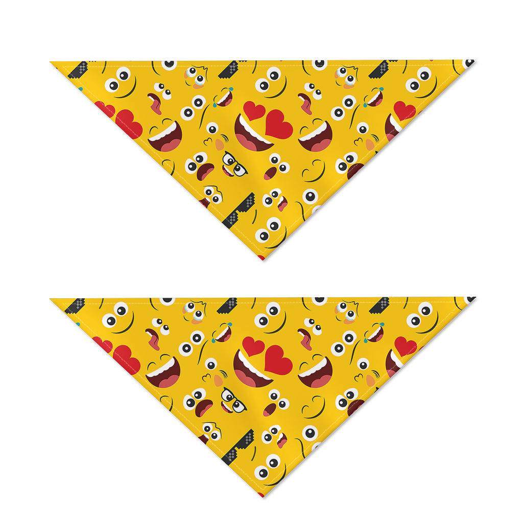 Funny Emoji Pattern Print Dog Bandana