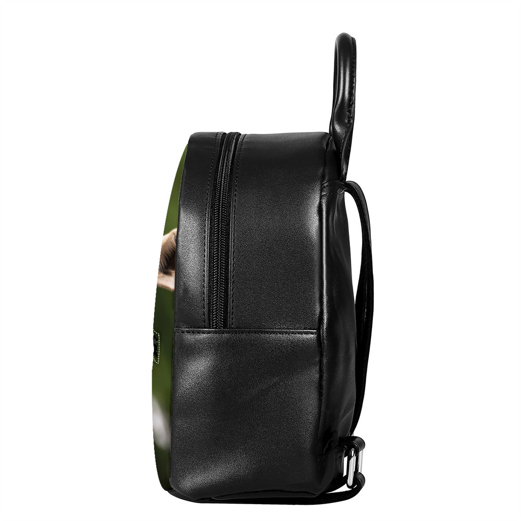 Funny Giraffe Print Leather Backpack