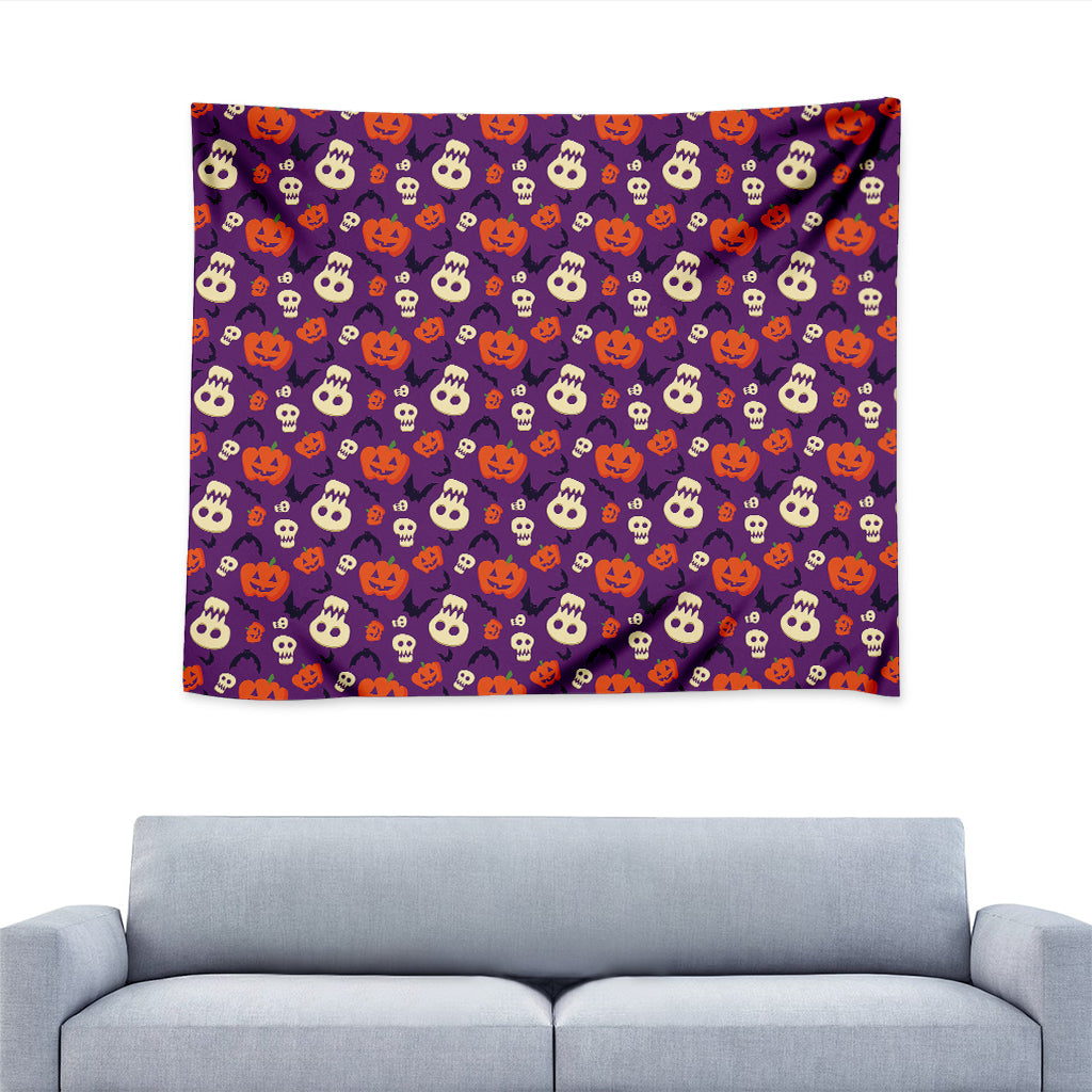 Funny Halloween Pumpkin Pattern Print Tapestry