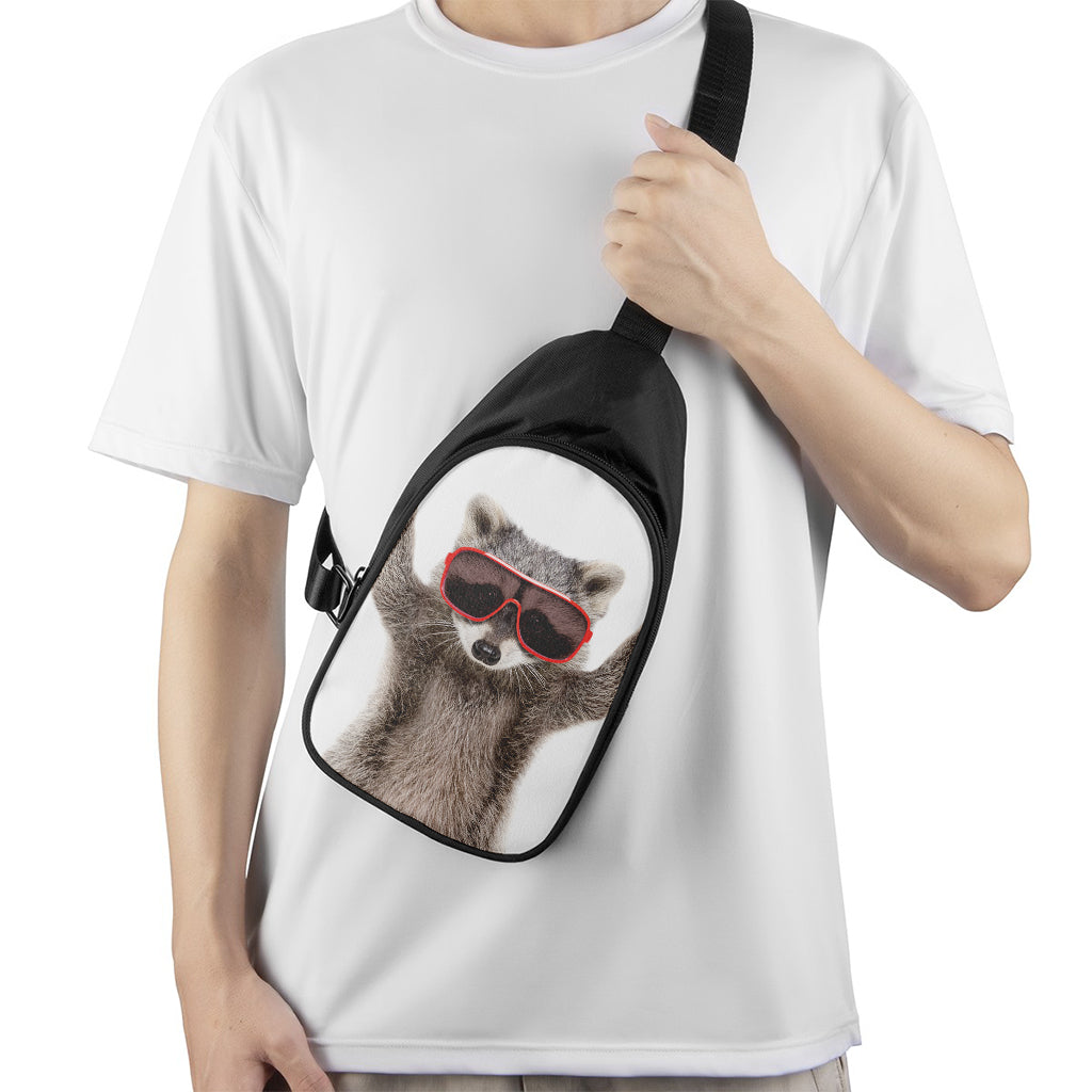 Funny Raccoon Print Chest Bag