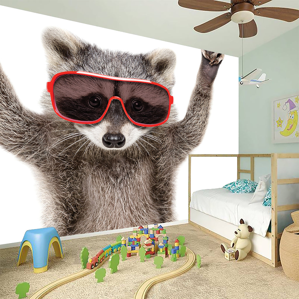 Funny Raccoon Print Wall Sticker