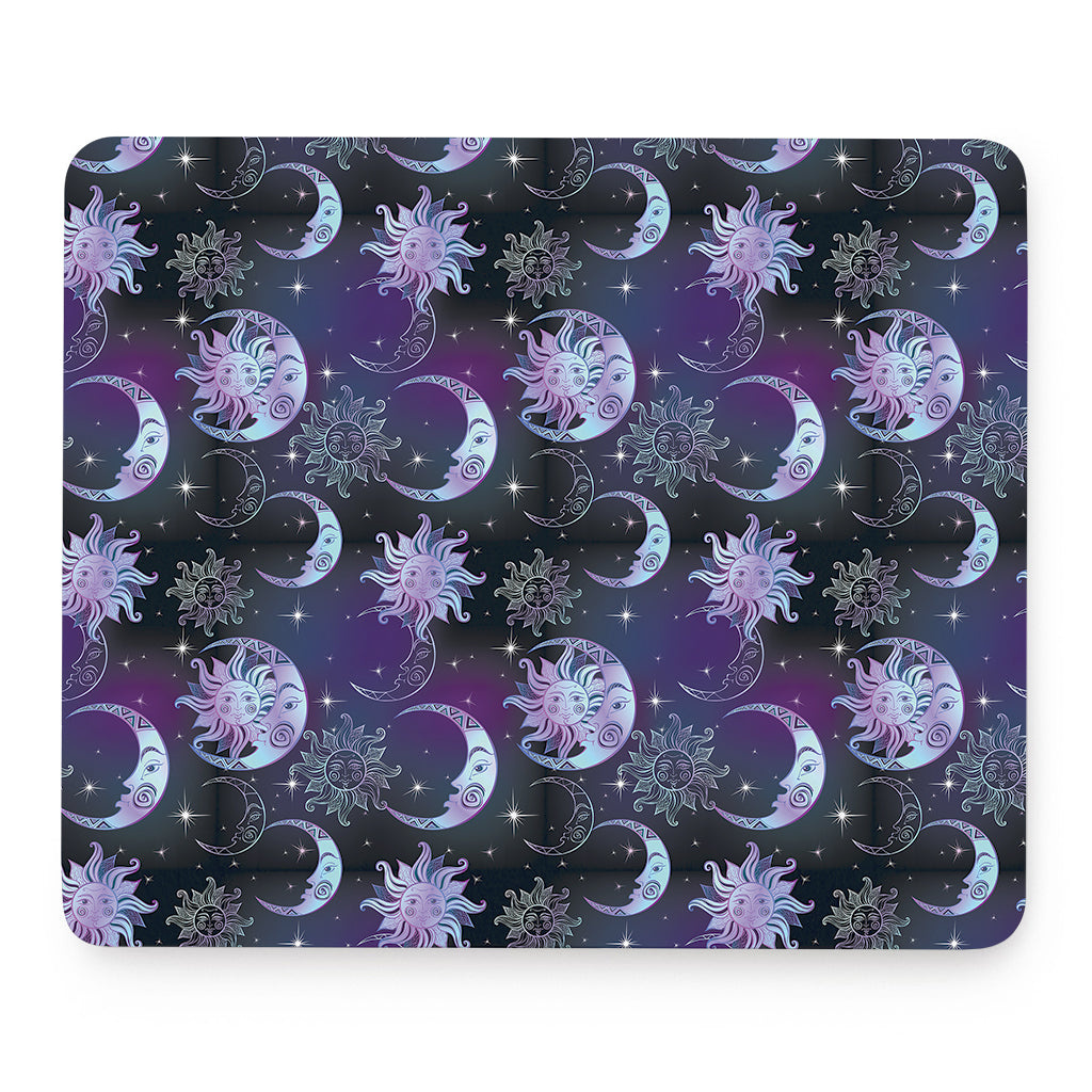 Galaxy Celestial Sun And Moon Print Mouse Pad