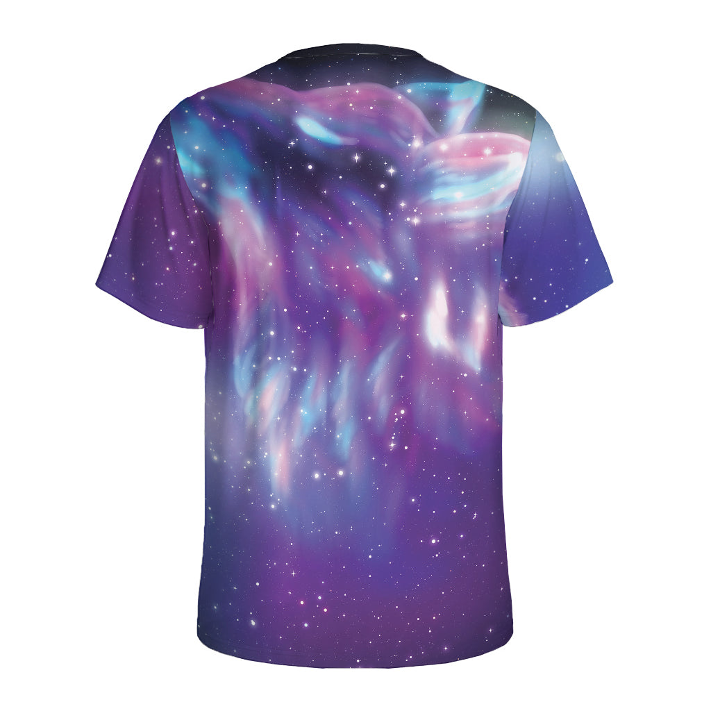 Galaxy Howling Wolf Spirit Print Men's Sports T-Shirt