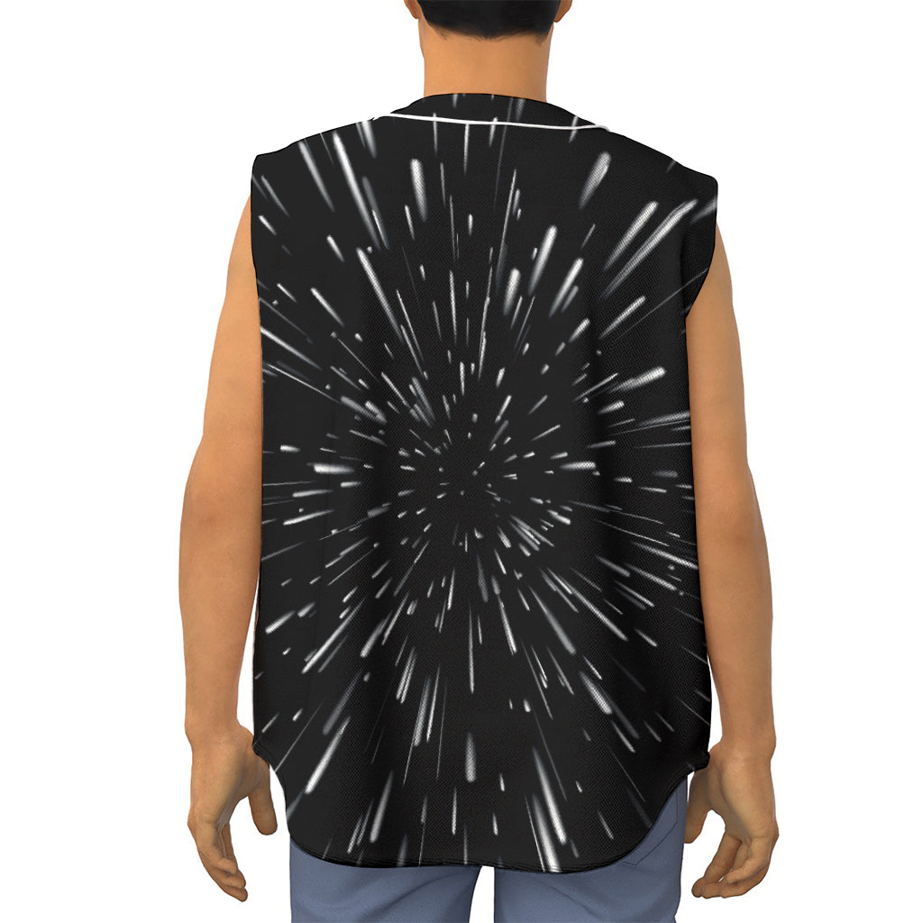 Galaxy Hyperspace Print Sleeveless Baseball Jersey