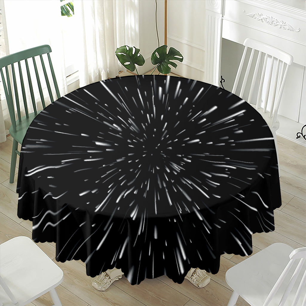 Galaxy Hyperspace Print Waterproof Round Tablecloth