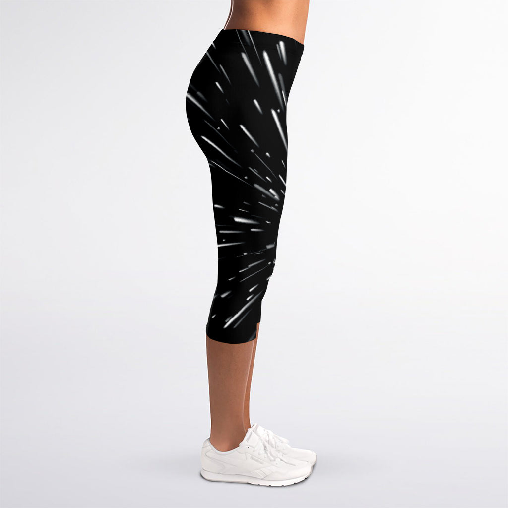 Galaxy Hyperspace Print Women's Capri Leggings