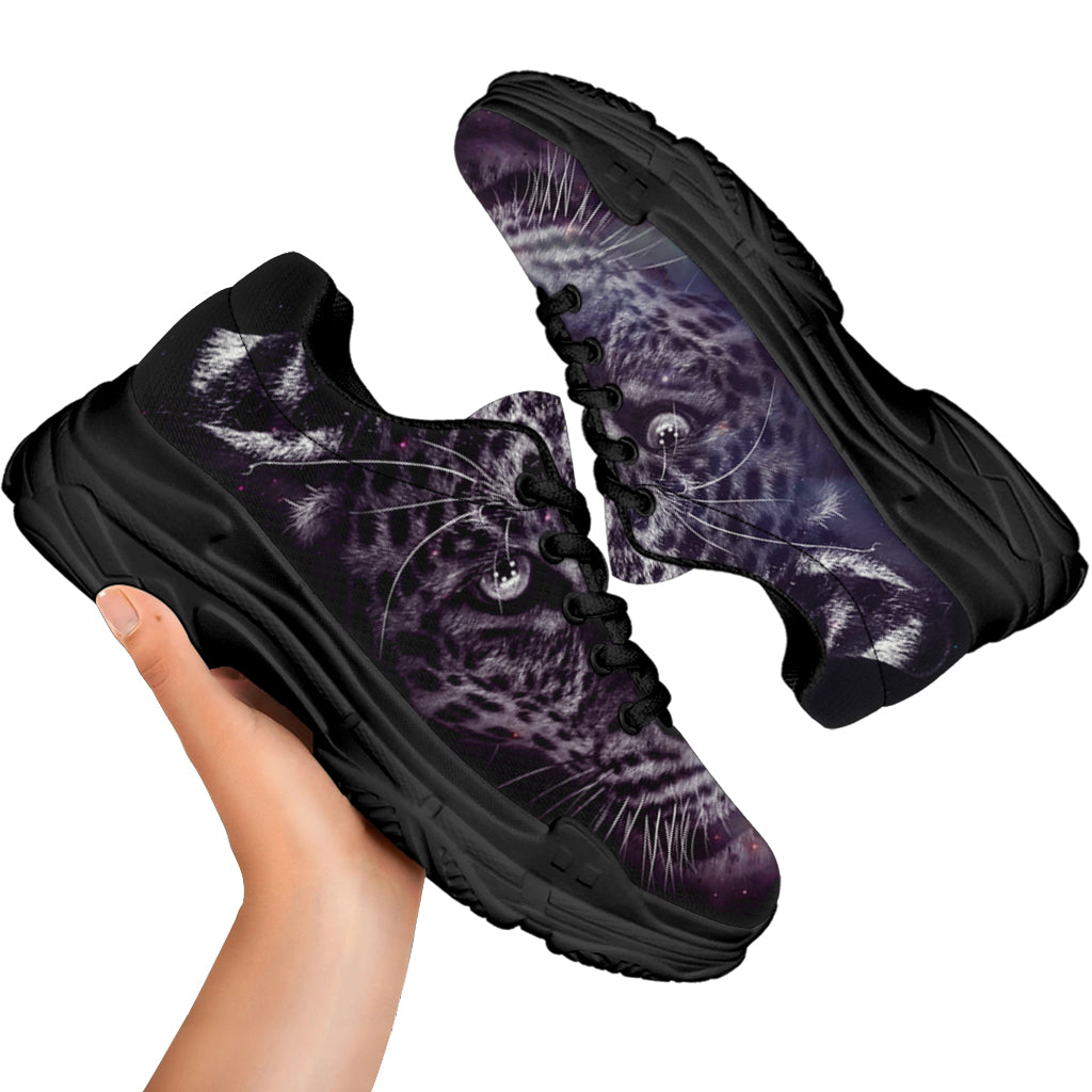 Galaxy Jaguar Print Black Chunky Shoes