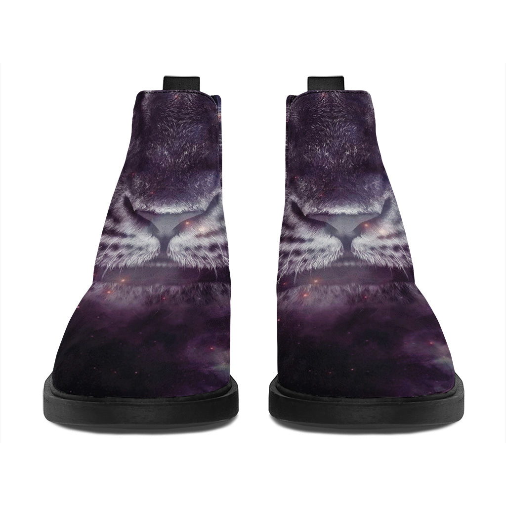 Galaxy Jaguar Print Flat Ankle Boots