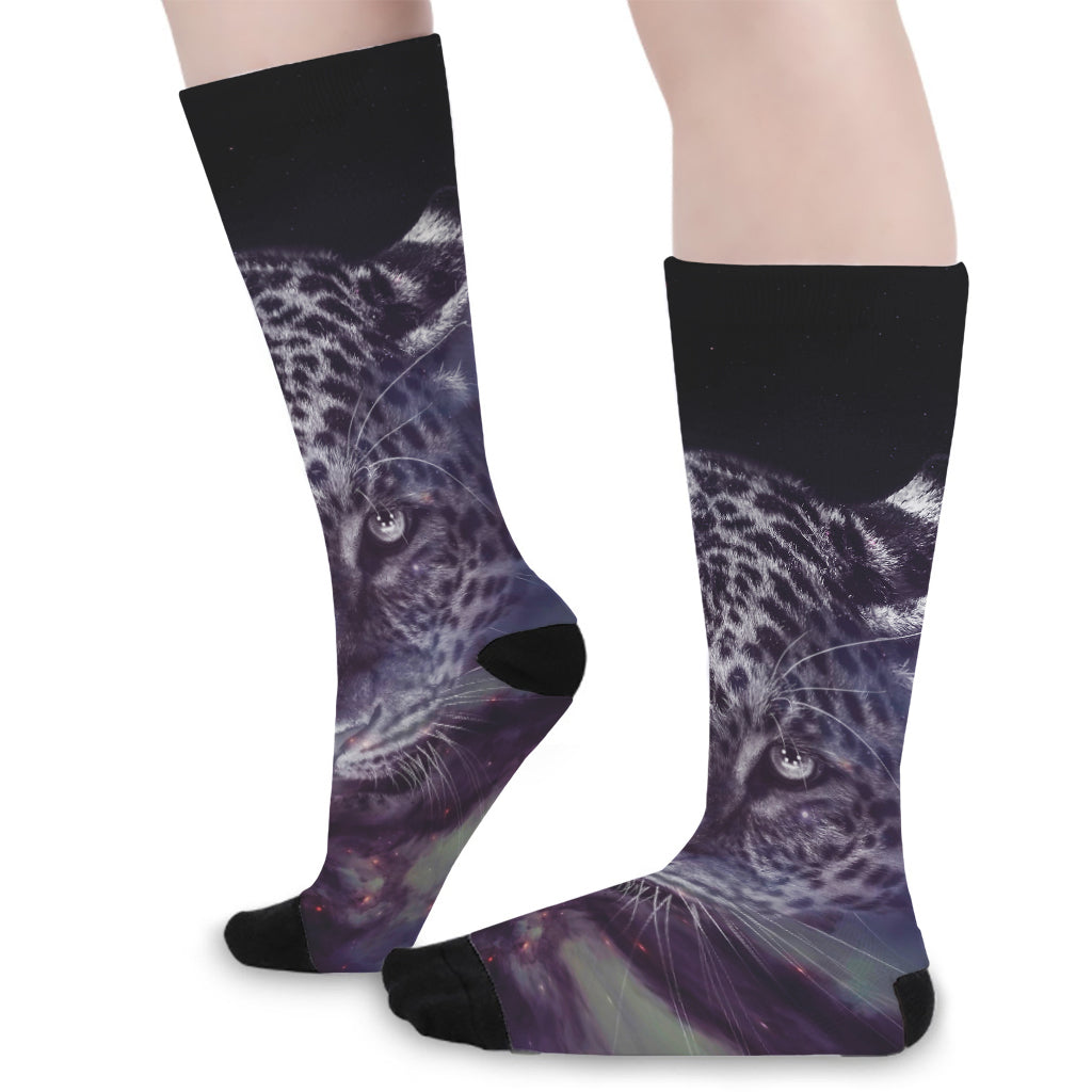 Galaxy Jaguar Print Long Socks