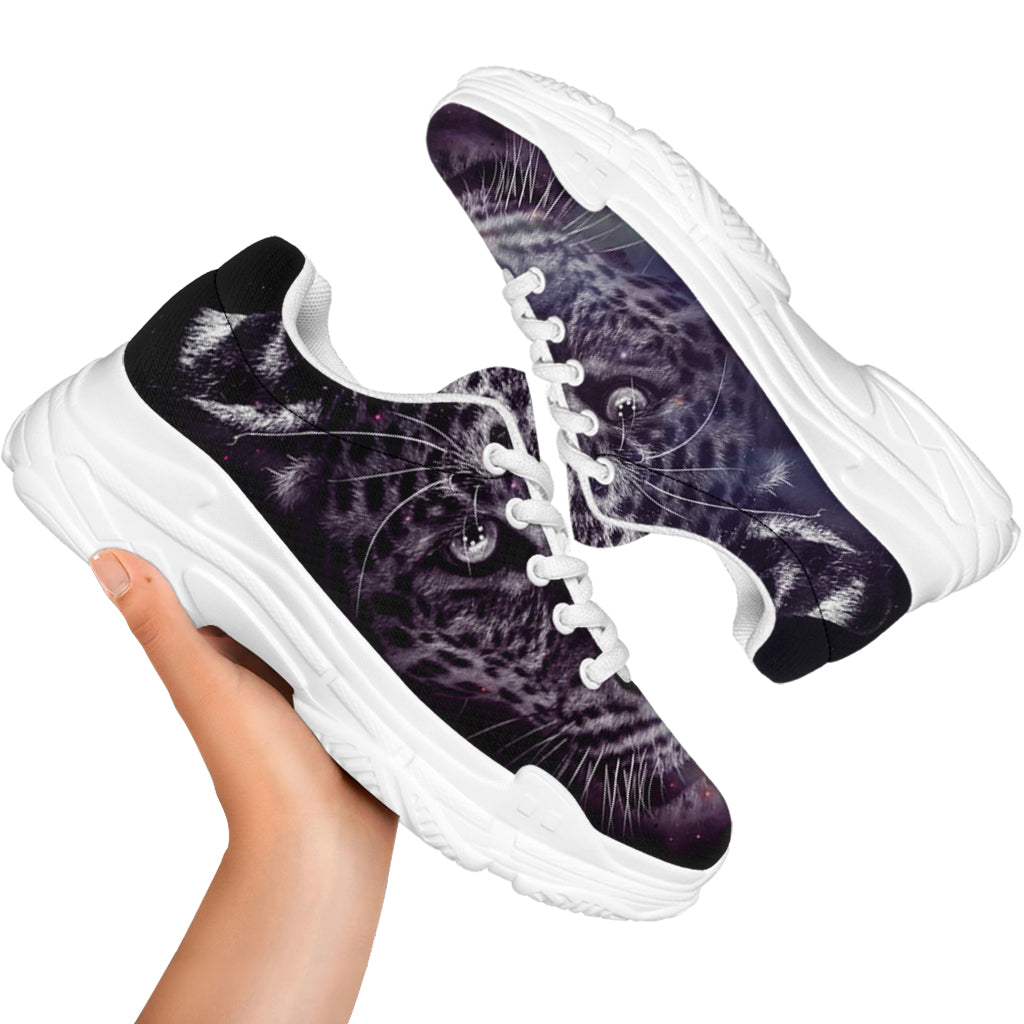 Galaxy Jaguar Print White Chunky Shoes