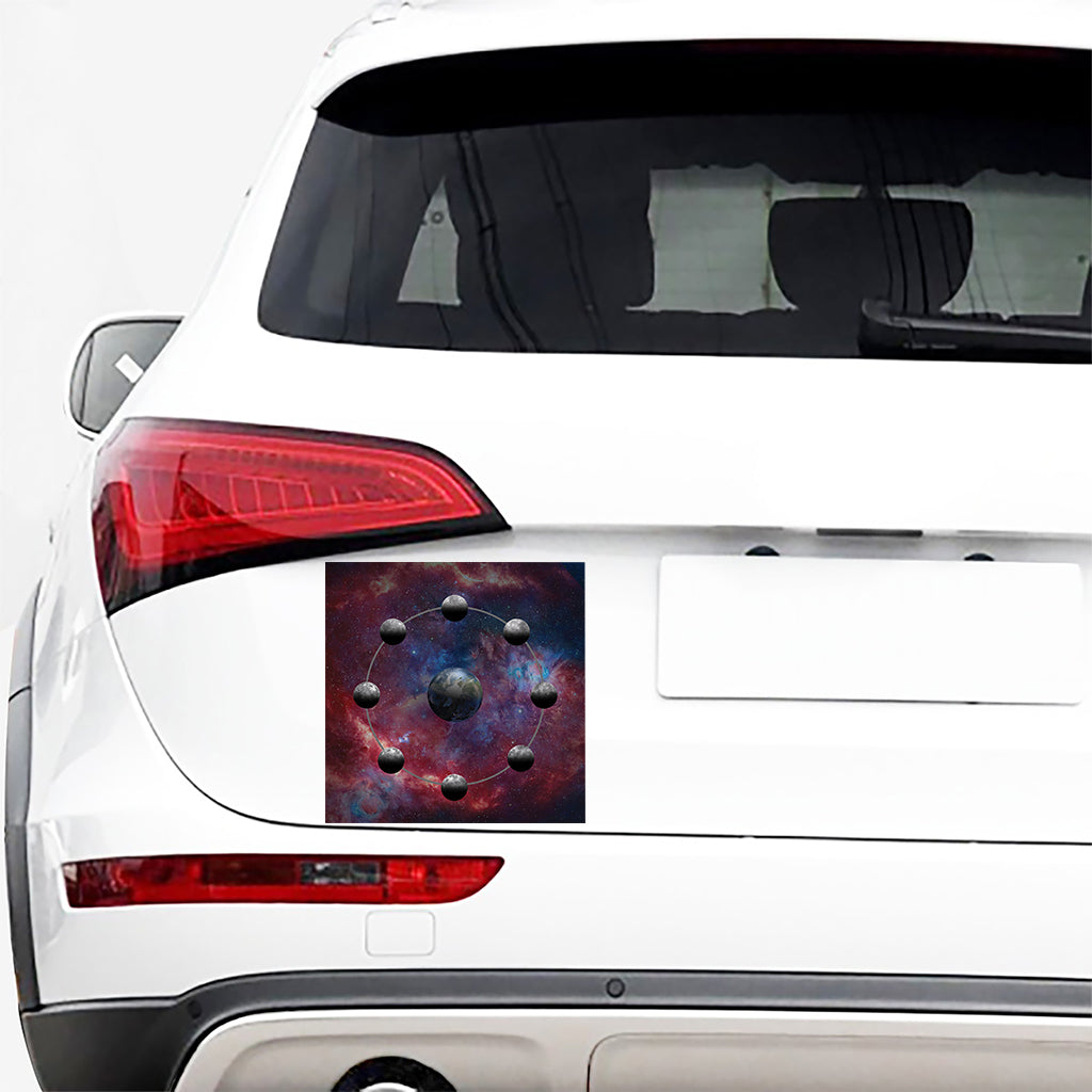 Galaxy Lunar Phase Print Car Sticker
