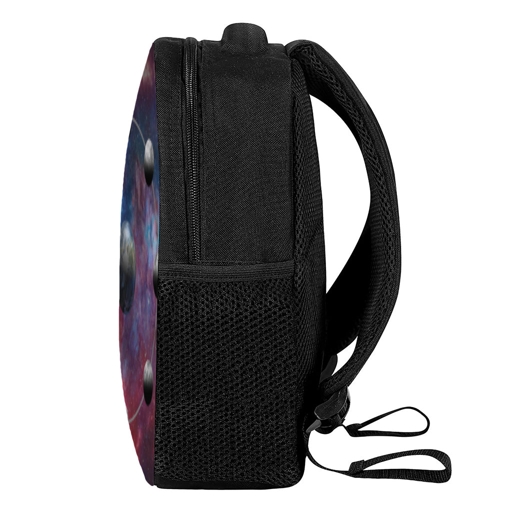 Galaxy Lunar Phase Print Casual Backpack