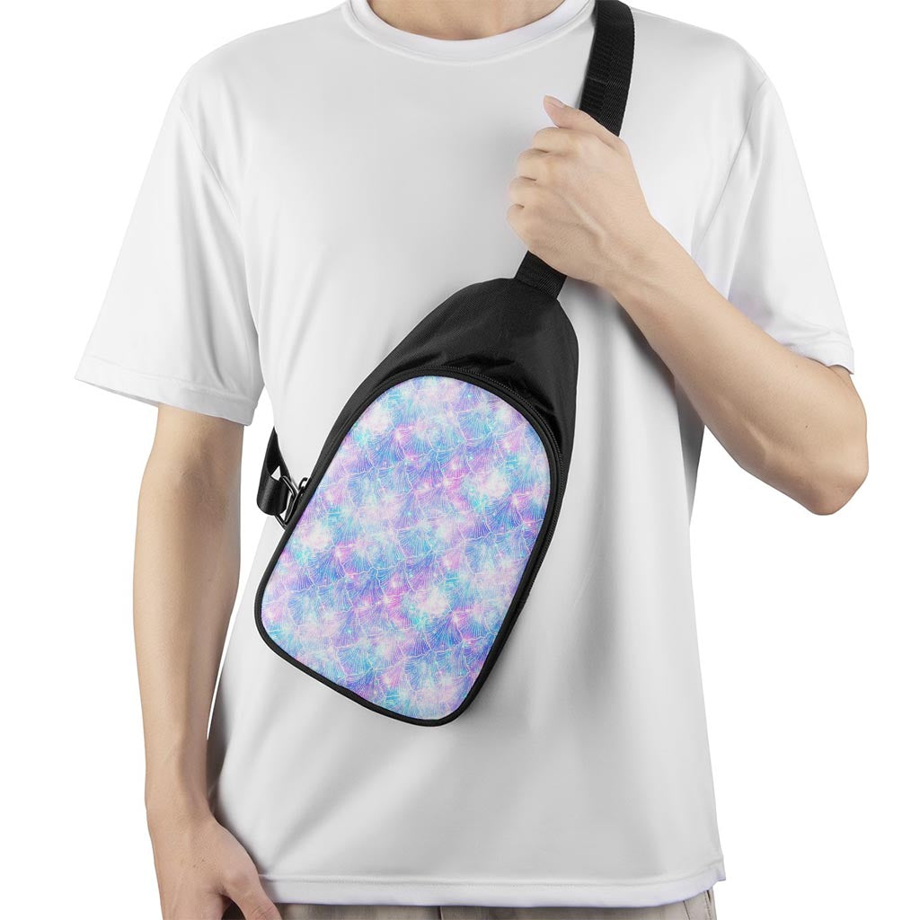 Galaxy Mermaid Scales Pattern Print Chest Bag