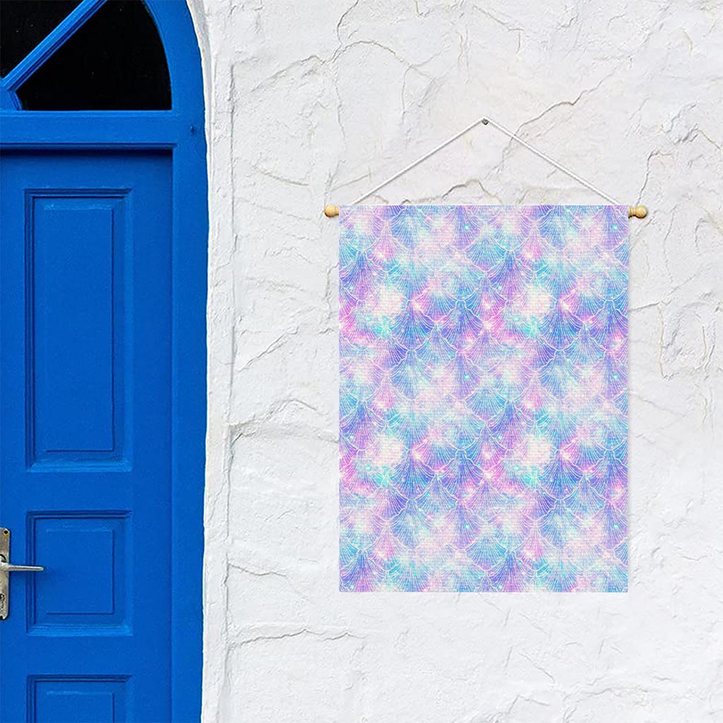 Galaxy Mermaid Scales Pattern Print Garden Flag