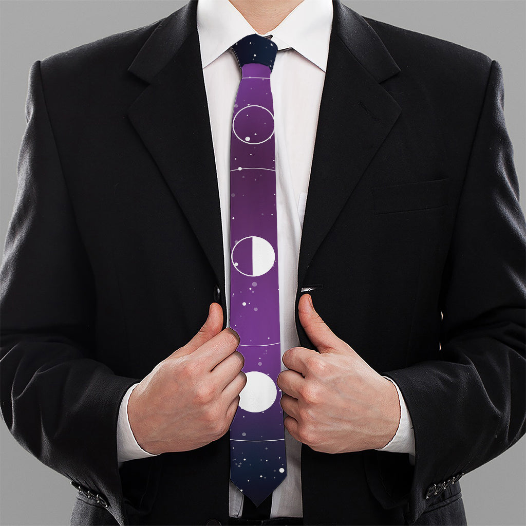 Galaxy Moon Phase Print Necktie