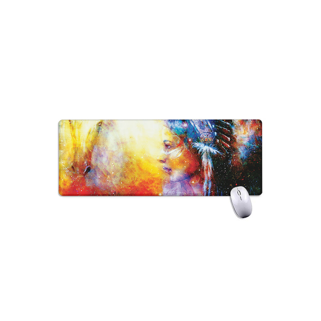 Galaxy Native Indian Woman Print Extended Mouse Pad
