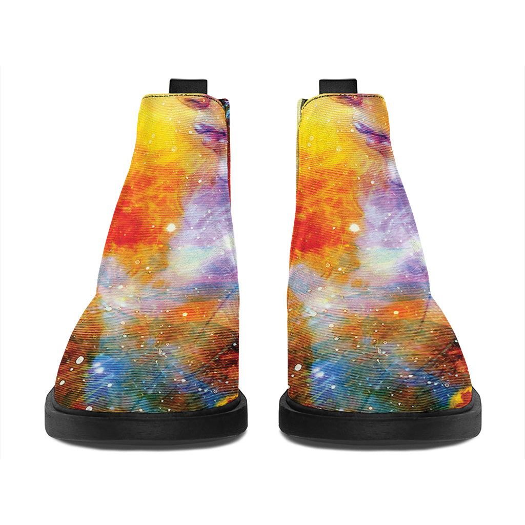 Galaxy Native Indian Woman Print Flat Ankle Boots
