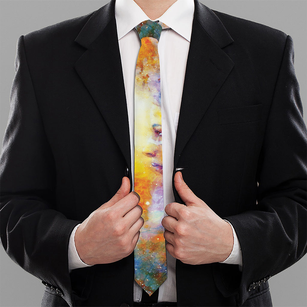 Galaxy Native Indian Woman Print Necktie