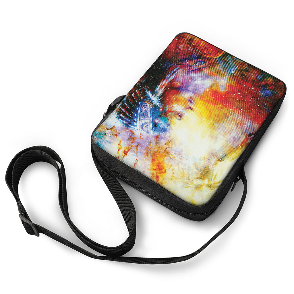 Galaxy Native Indian Woman Print Rectangular Crossbody Bag