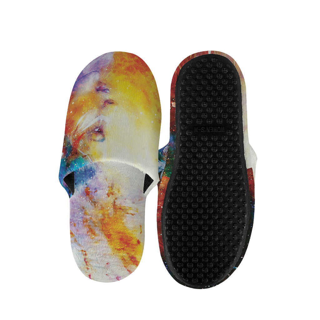 Galaxy Native Indian Woman Print Slippers