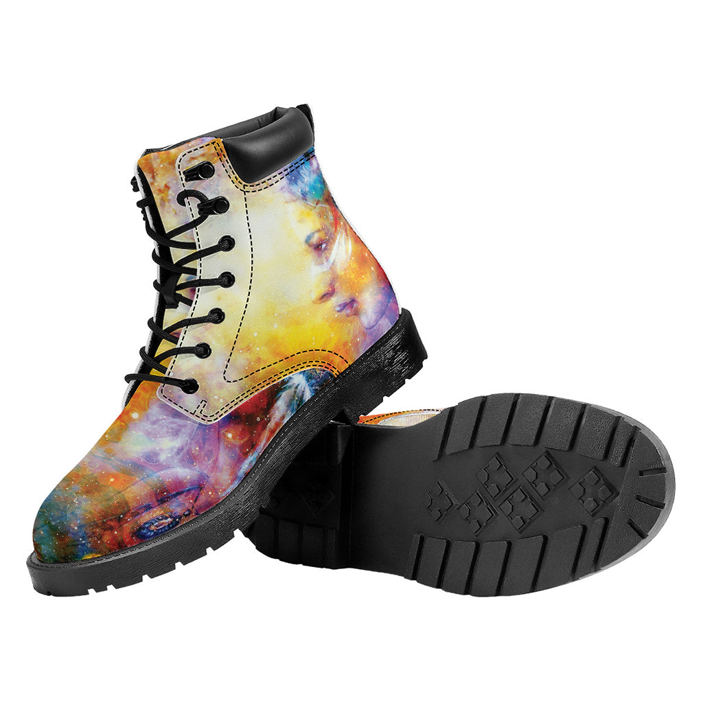 Galaxy Native Indian Woman Print Work Boots