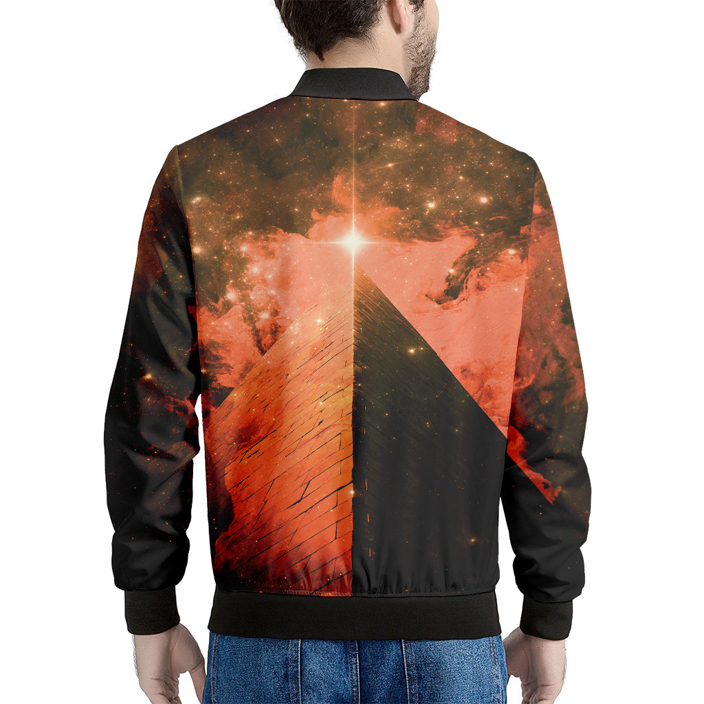 Galaxy Pyramid Print Men's Bomber Jacket