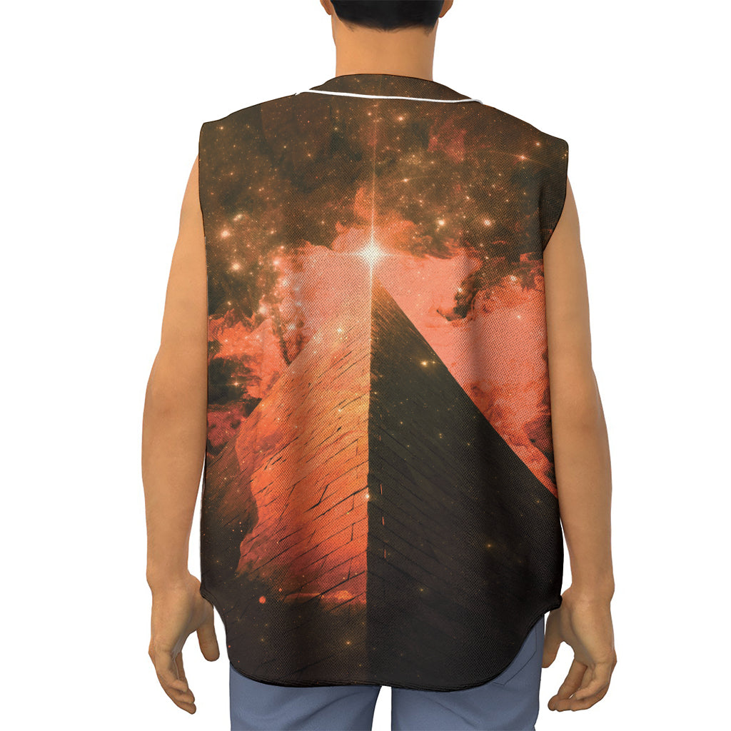 Galaxy Pyramid Print Sleeveless Baseball Jersey