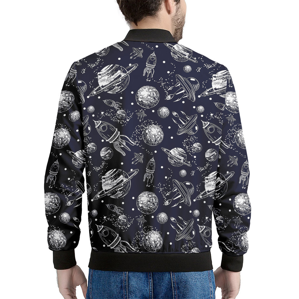 Galaxy UFO Pattern Print Men's Bomber Jacket