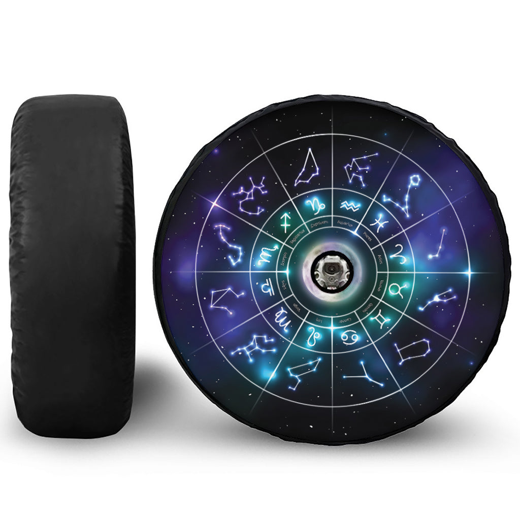 Galaxy Zodiac Wheel Print Tire Cover With Camera Hole