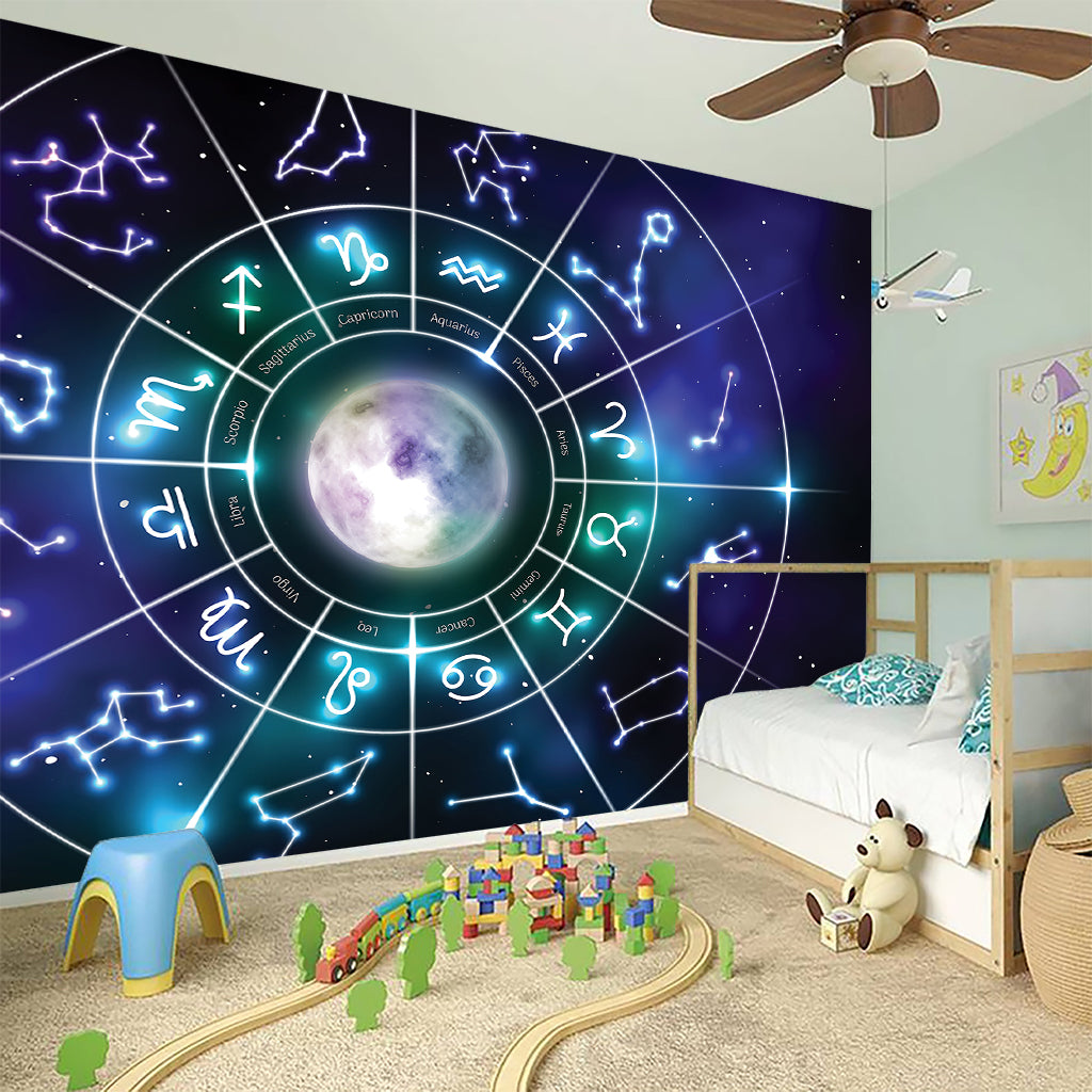Galaxy Zodiac Wheel Print Wall Sticker