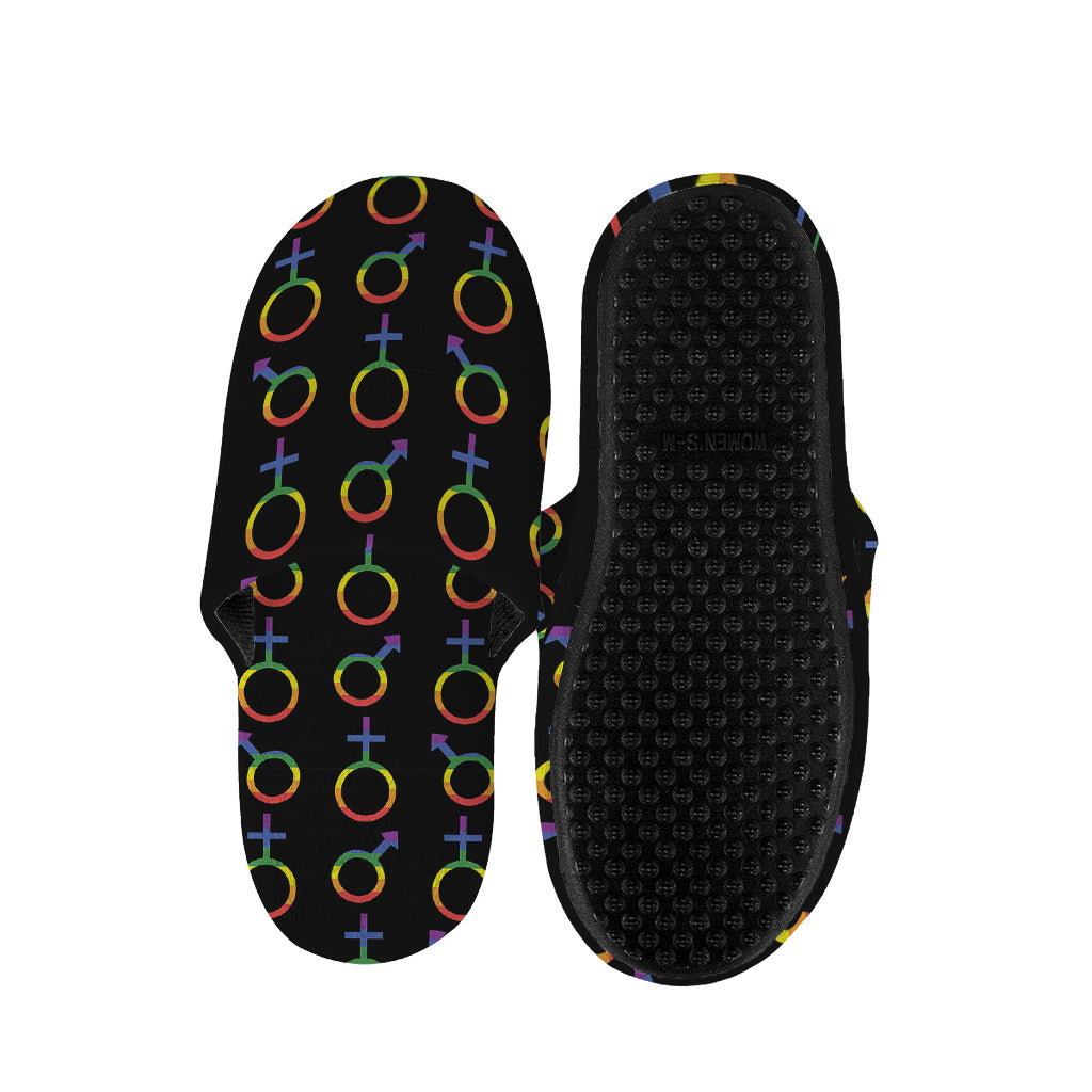 Gay Pride Gender Symbol Pattern Print Slippers