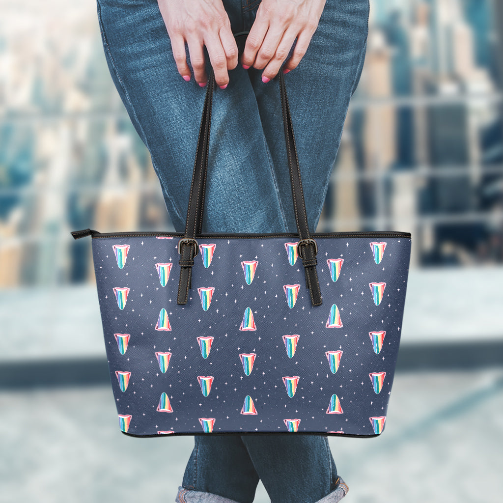 Gay Pride Tongue Pattern Print Leather Tote Bag