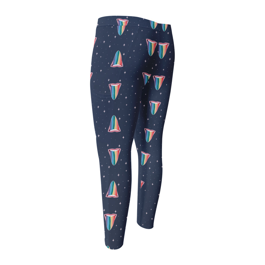 Gay Pride Tongue Pattern Print Men's Compression Pants