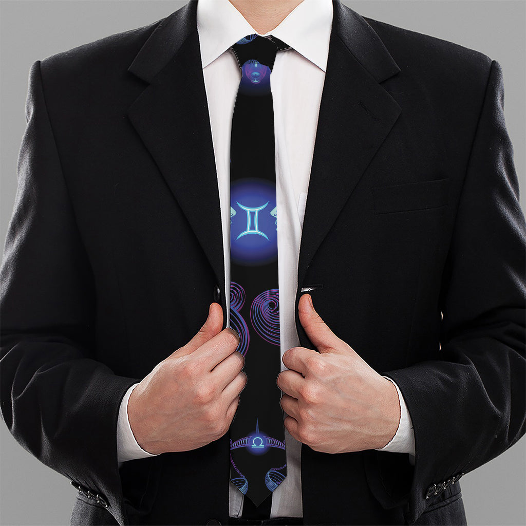 Gemini And Astrological Signs Print Necktie