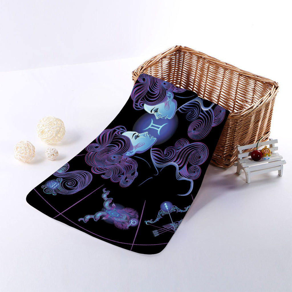 Gemini And Astrological Signs Print Towel