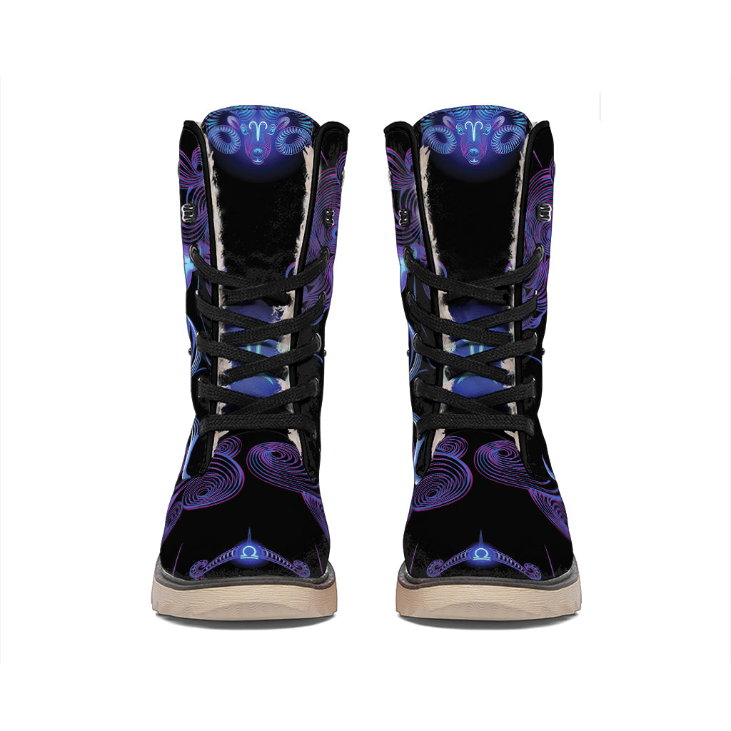 Gemini And Astrological Signs Print Winter Boots