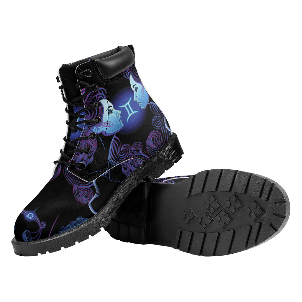 Gemini And Astrological Signs Print Work Boots