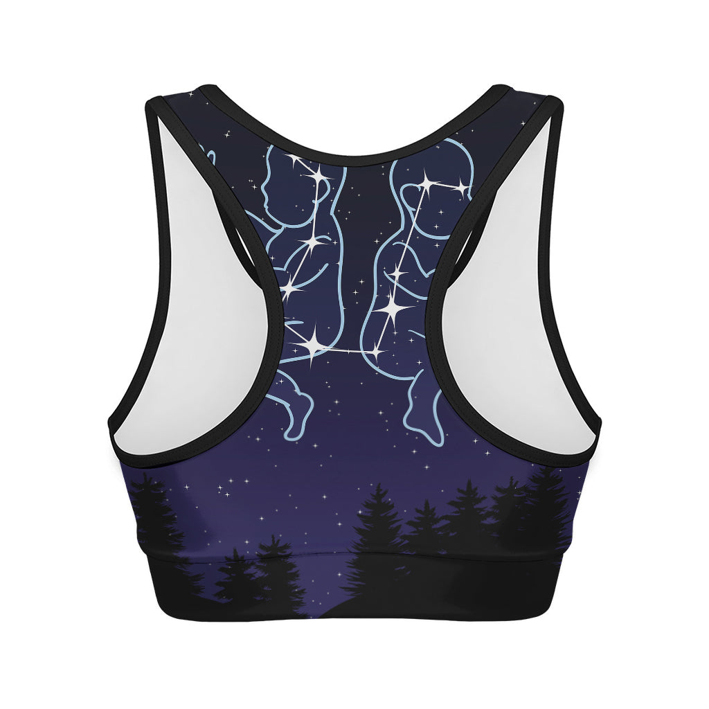 Gemini Constellation Print Women's Sports Bra