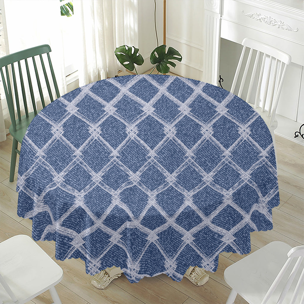Geometric Denim Jeans Pattern Print Waterproof Round Tablecloth