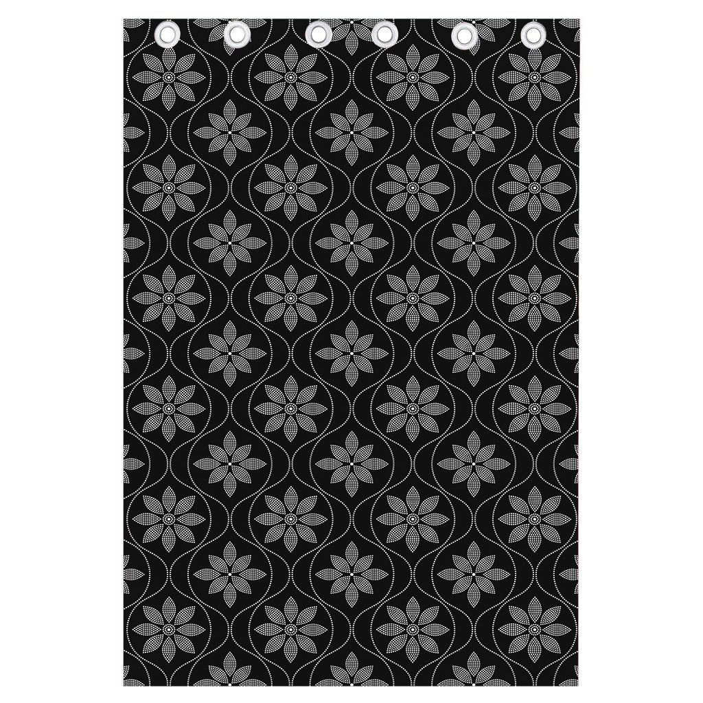 Geometric Dot Flower Pattern Print Curtain