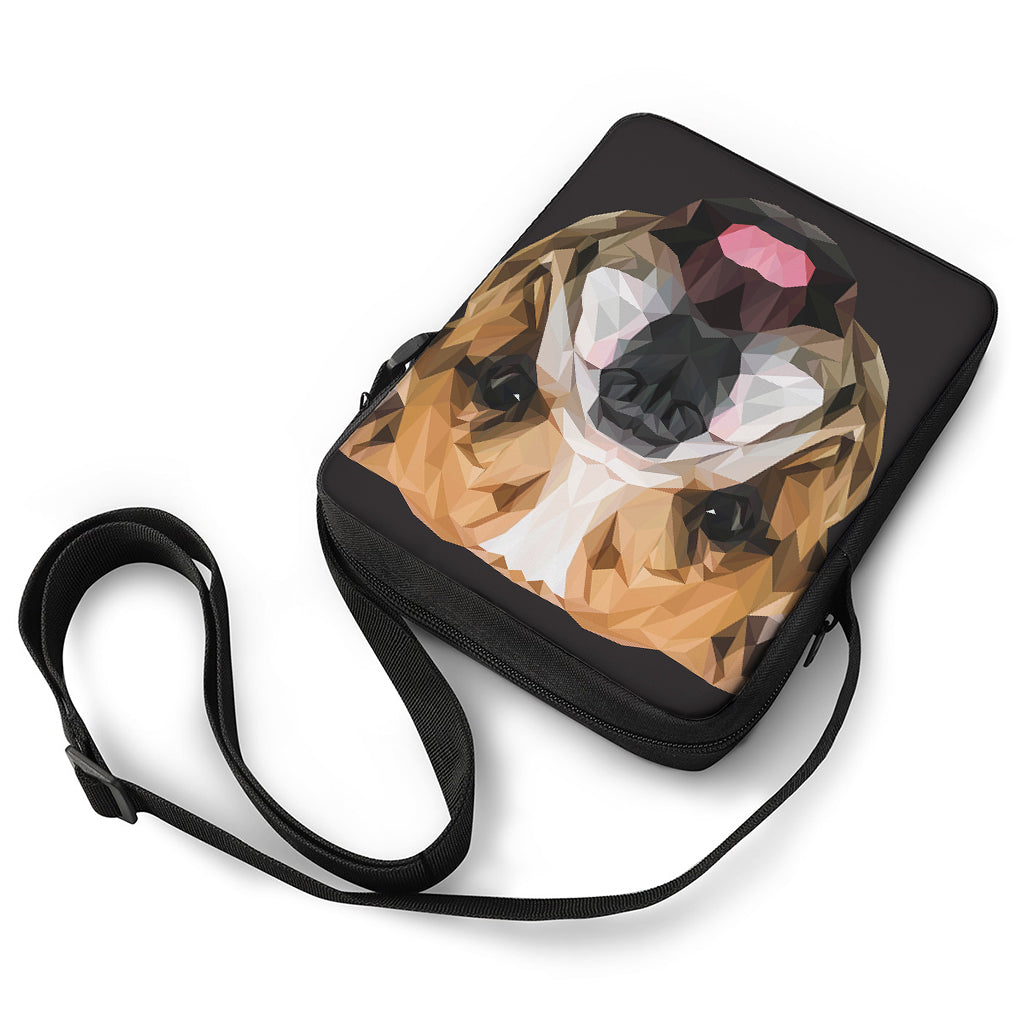 Geometric English Bulldog Print Rectangular Crossbody Bag