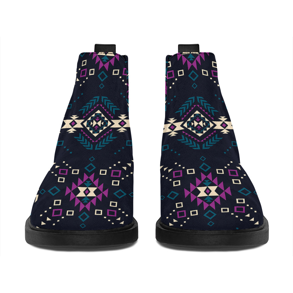Geometric Ethnic Navajo Pattern Print Flat Ankle Boots