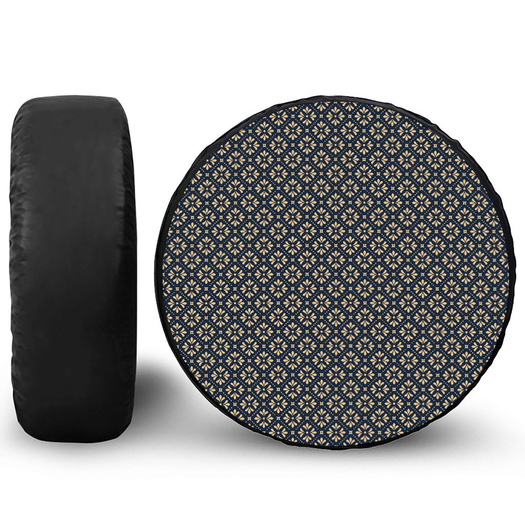 Geometric Floral Print Tire Cover